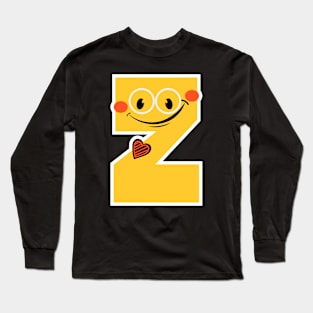 Funny Initial Letter Z - Zany Alphabet Gift for Zestful Kids Long Sleeve T-Shirt